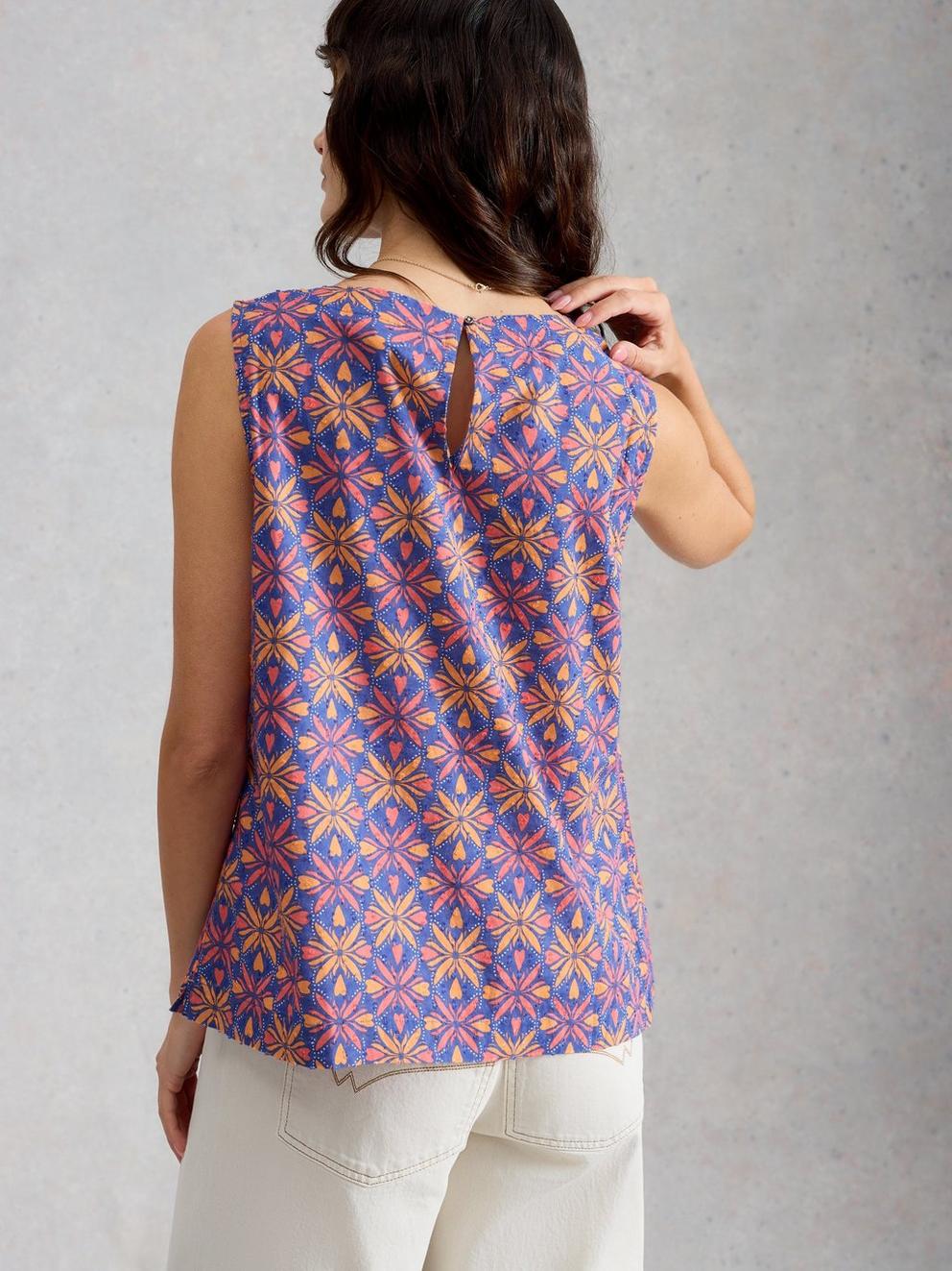 Paradise Organic Cotton Vest in PINK MLT - MODEL BACK