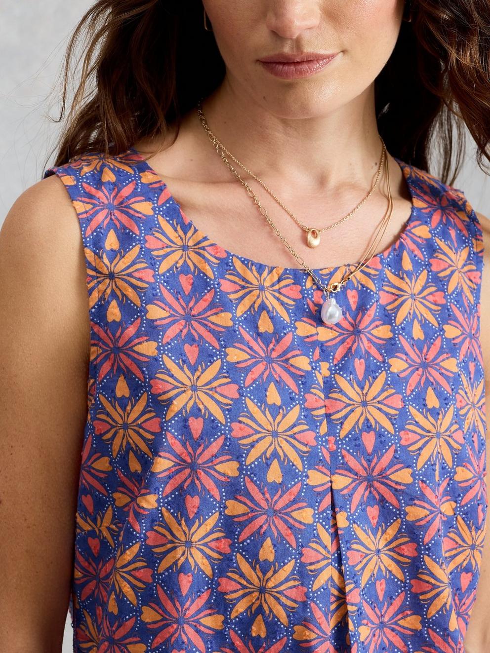 Paradise Organic Cotton Vest in PINK MLT - MODEL DETAIL