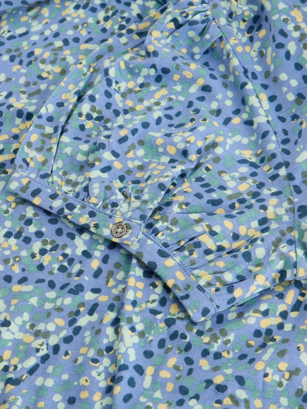 Leah Jersey Dress in BLUE MLT - FLAT DETAIL