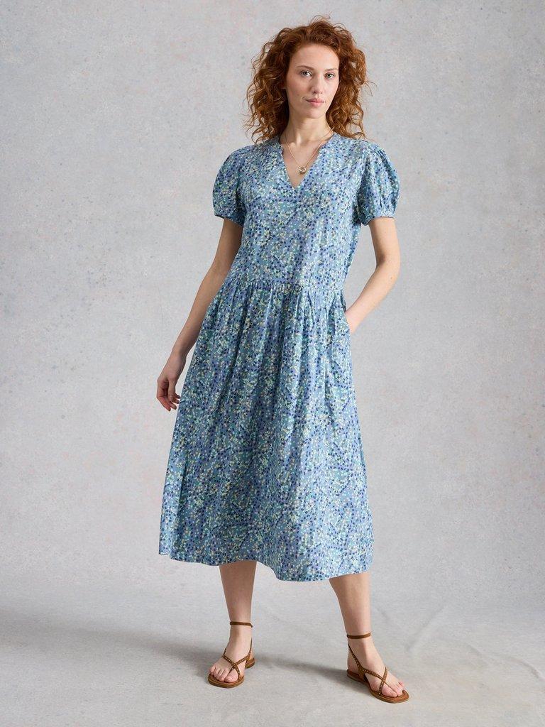 Leah Jersey Dress in BLUE MLT - LIFESTYLE