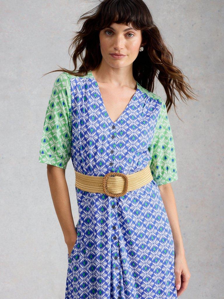 May Jersey Dress in BLUE MLT - LIFESTYLE