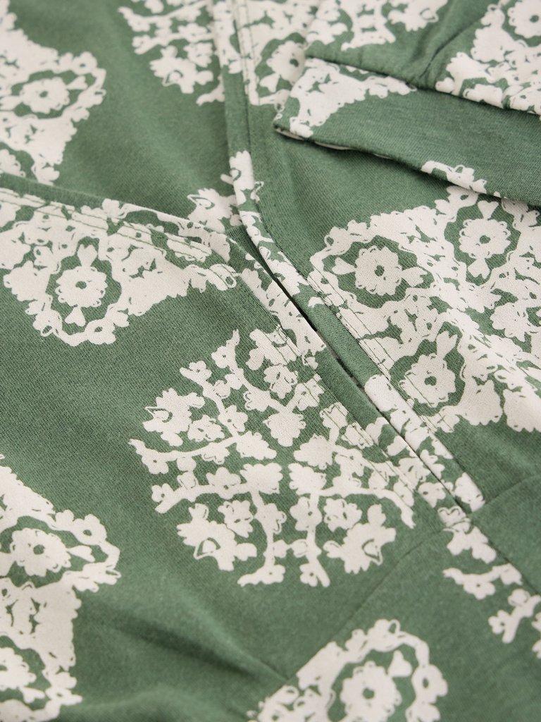 Megan Jersey Short Sleeve Midi Dress in GREEN PR - FLAT DETAIL