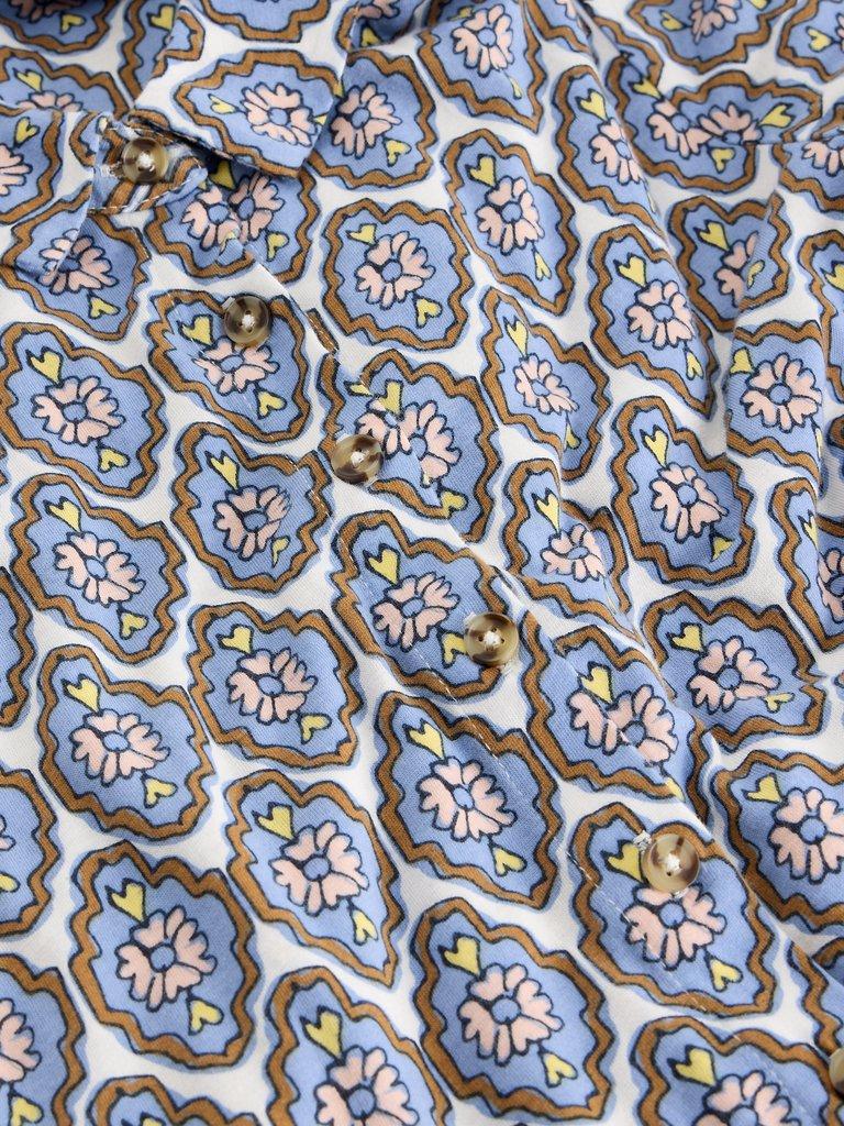 Rua Jersey Collared Midi Dress in BLUE MLT - FLAT DETAIL