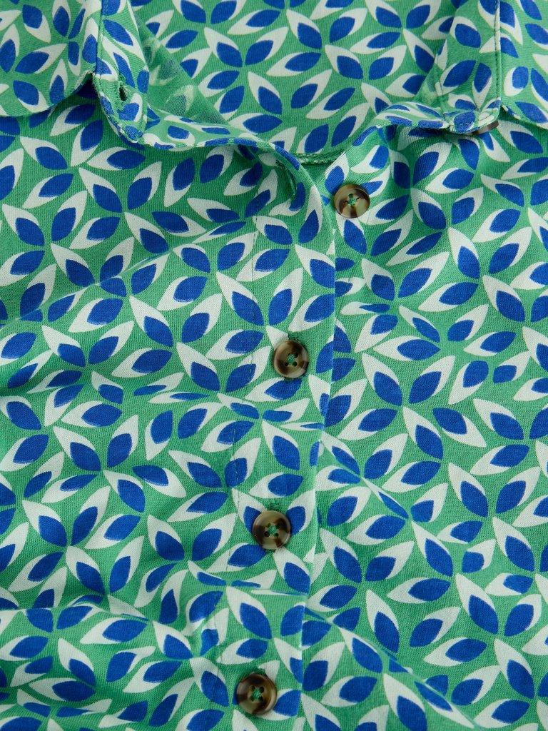 Rua Jersey Collared Midi Dress in GREEN MLT - FLAT DETAIL