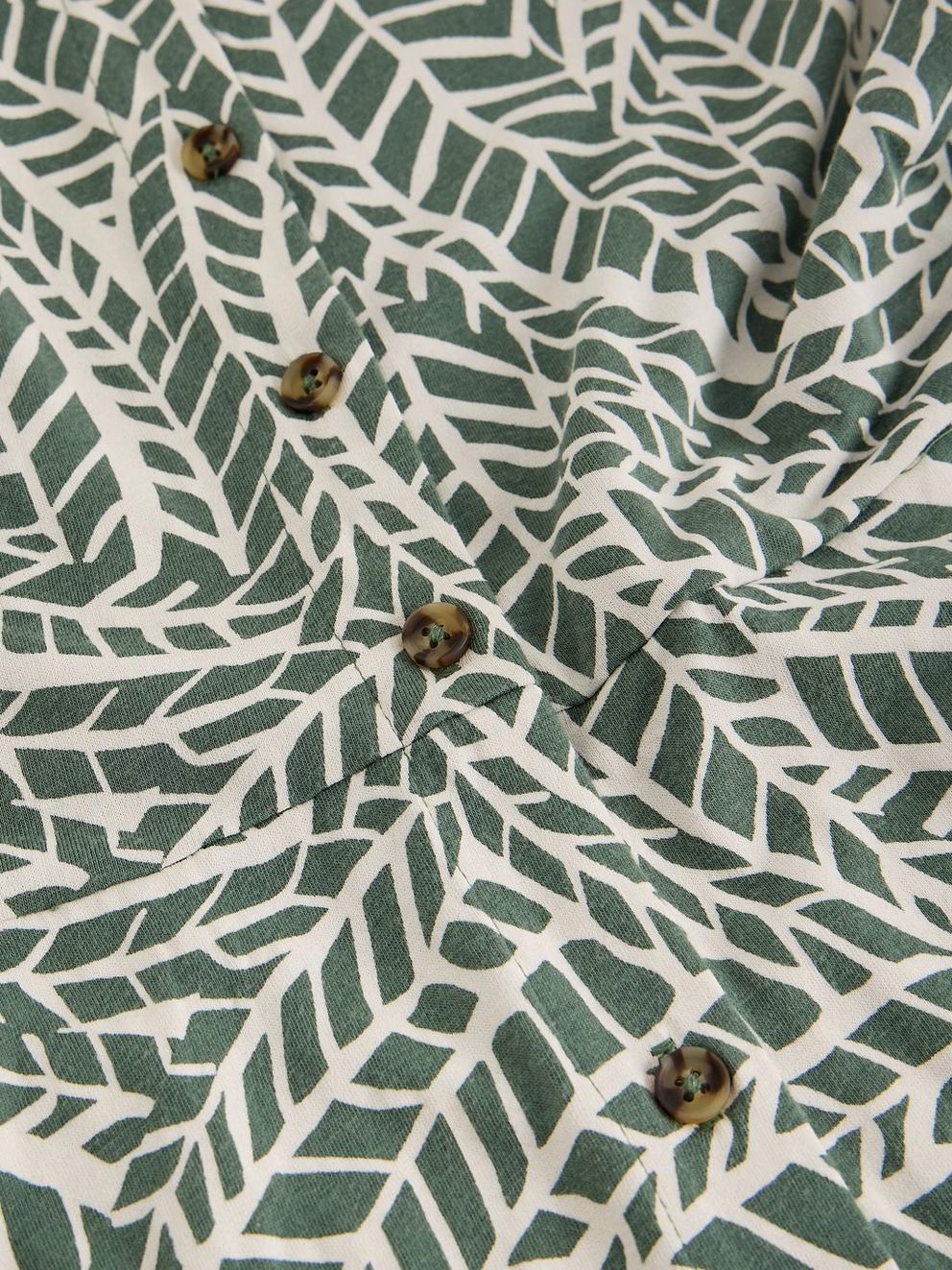 Rua Jersey Collared Midi Dress in GREEN PR - FLAT DETAIL