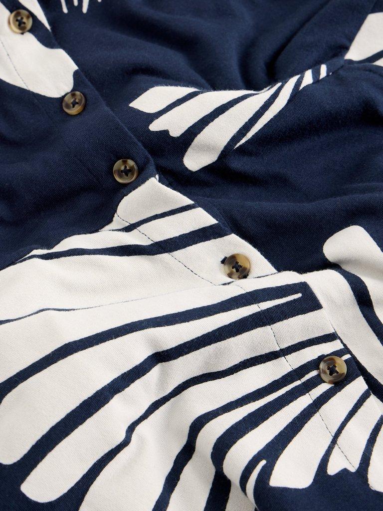 Rua Jersey Collared Midi Dress in NAVY PR - FLAT DETAIL