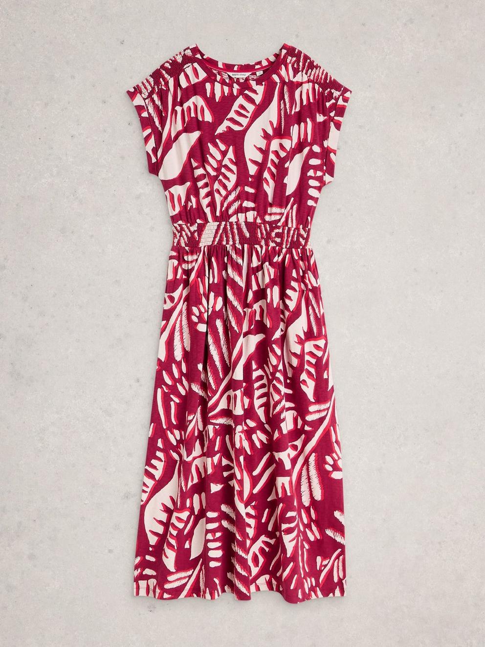Mina Jersey Print Dress in PINK PR - FLAT FRONT
