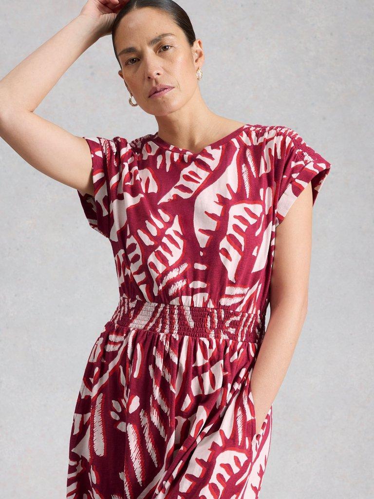 Mina Jersey Print Dress in PINK PR - MODEL DETAIL