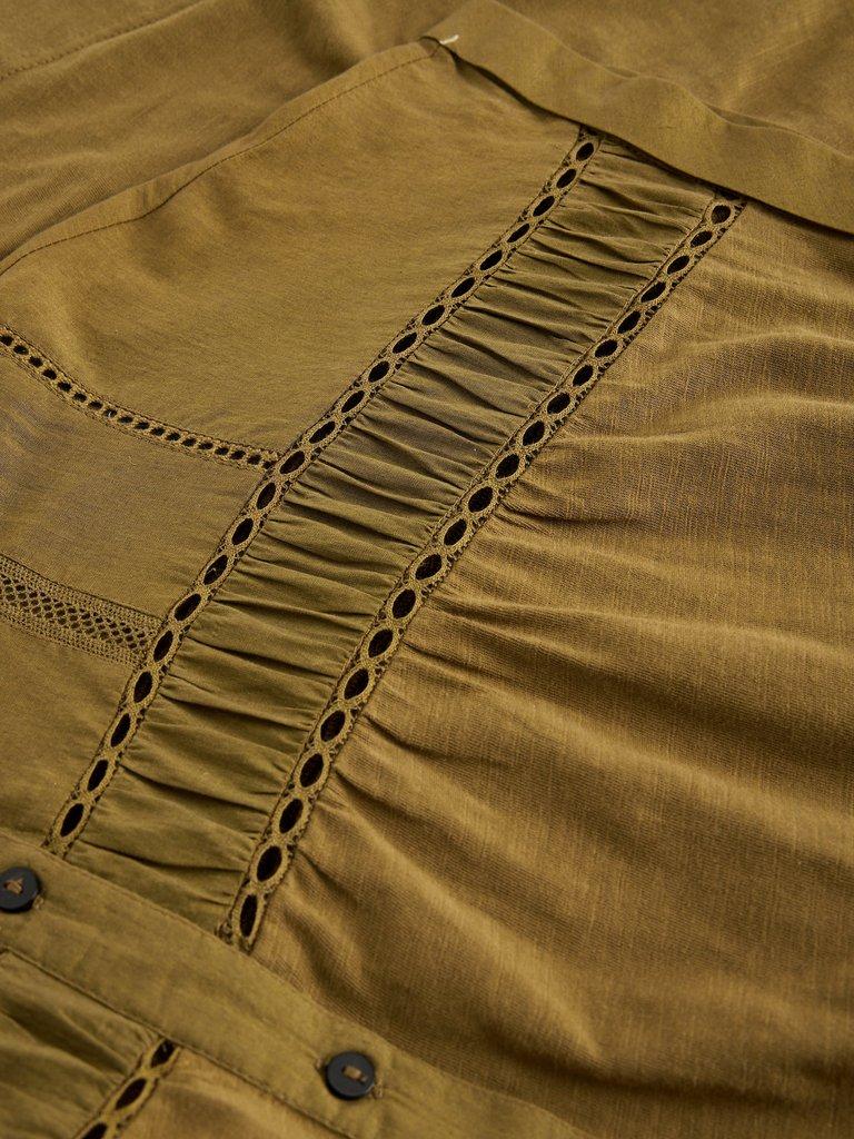 Colette Dress in KHAKI GRN - FLAT DETAIL