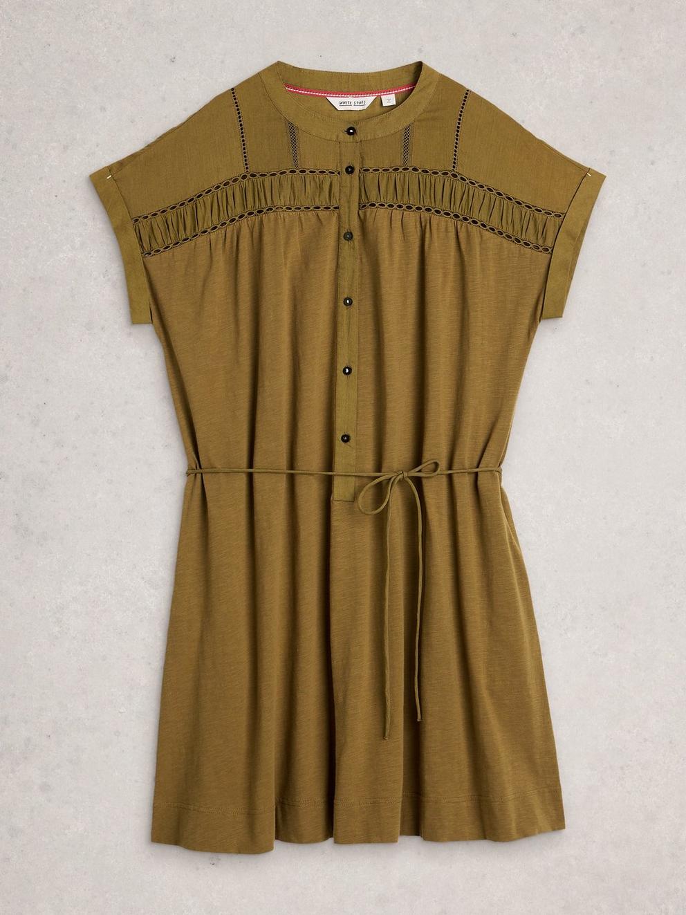 Colette Dress in KHAKI GRN - FLAT FRONT
