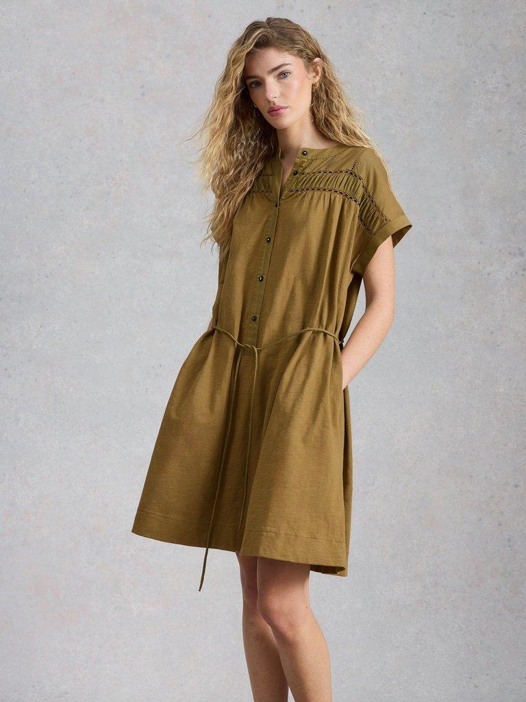Colette Dress in KHAKI GRN - LIFESTYLE