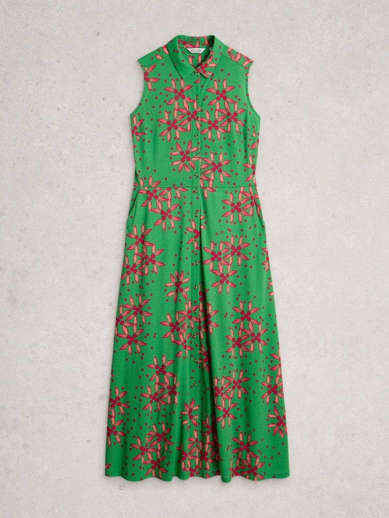 Rua Maxi Jersey Shirt Dress in GREEN PR - FLAT FRONT