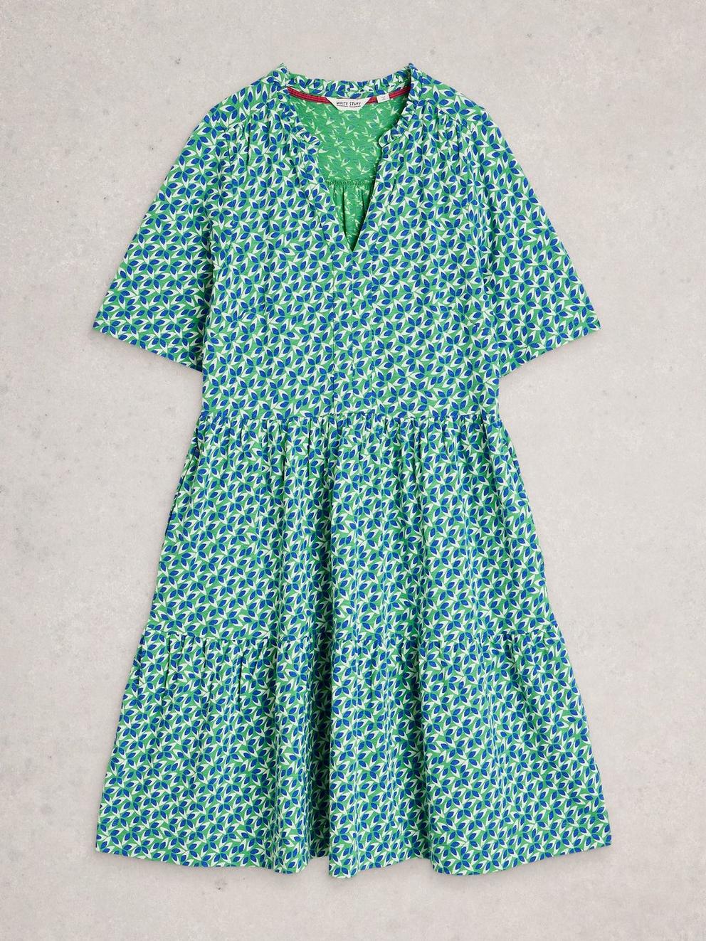 Sophia Jersey Dress in GREEN MLT - FLAT FRONT
