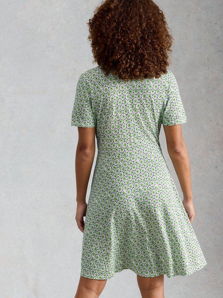 Ria Jersey Shirt Dress in BLUE PR - MODEL BACK
