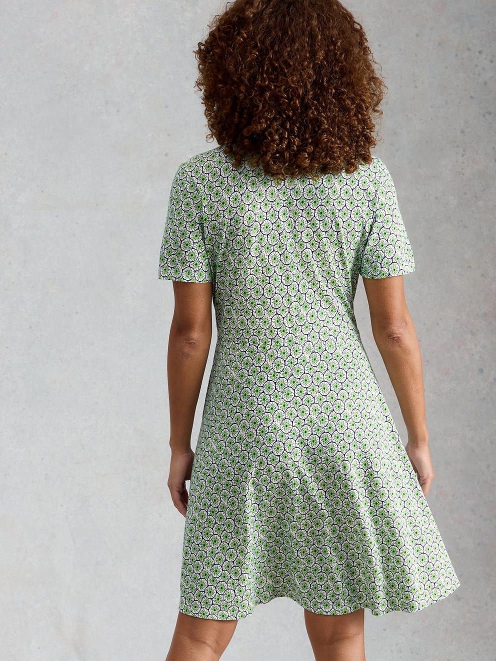 Ria Jersey Shirt Dress in BLUE PR - MODEL BACK