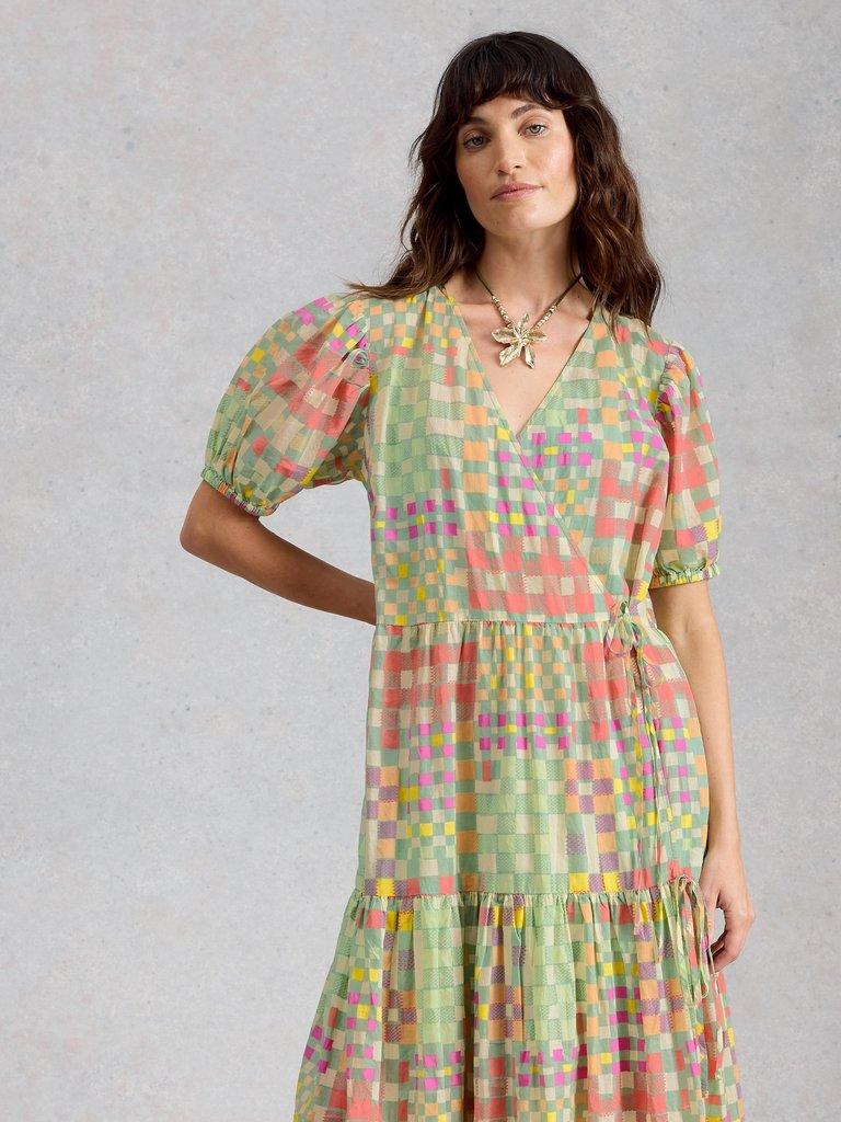 Sammie Wrap Dress in GREEN MLT - LIFESTYLE
