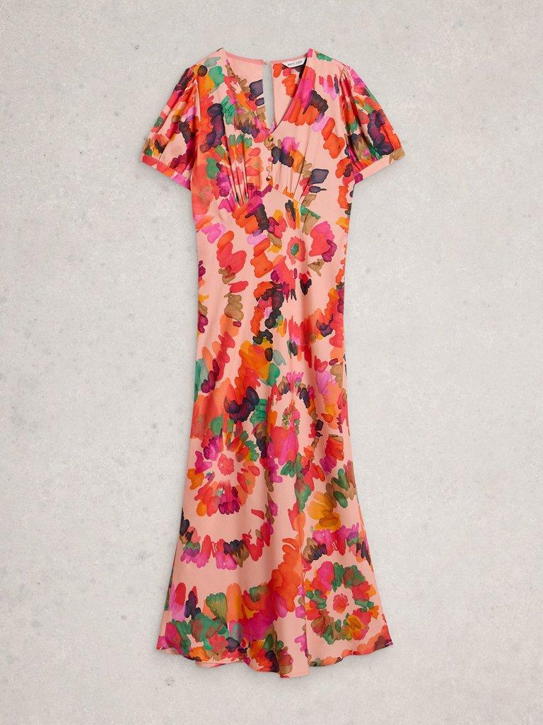 Hope Printed Bias Cut Dress in PINK PR - FLAT FRONT