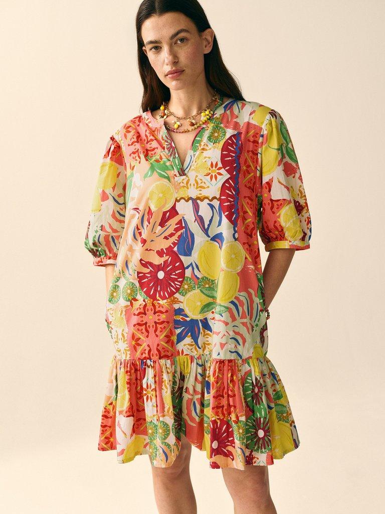 Bex V Neck Dress in YELLOW MLT - MIXED