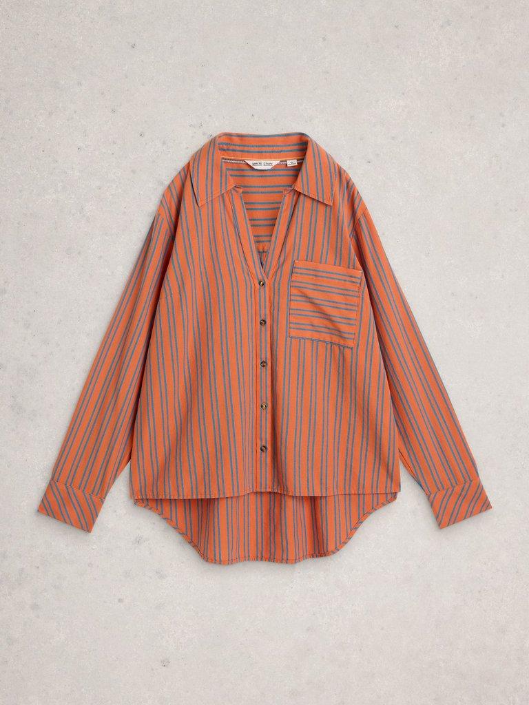 Sadie Boyfriend Shirt in ORANGE MLT - FLAT FRONT