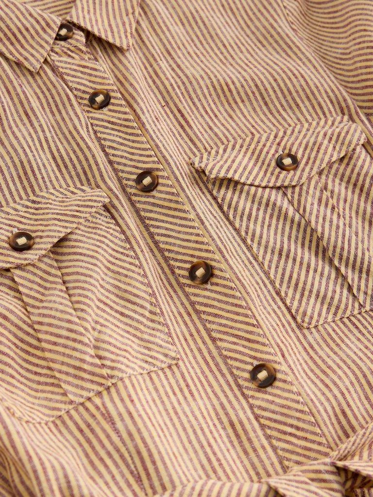 Tiff Linen Blend Shirt Dress in NAT MLT - FLAT DETAIL