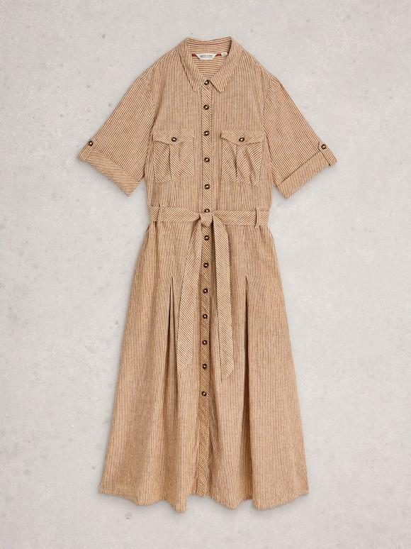chinese dress ladies 100% Linen Lace-Cuff Cocoon Maxi Dress PETRA – LINTICO main image 0