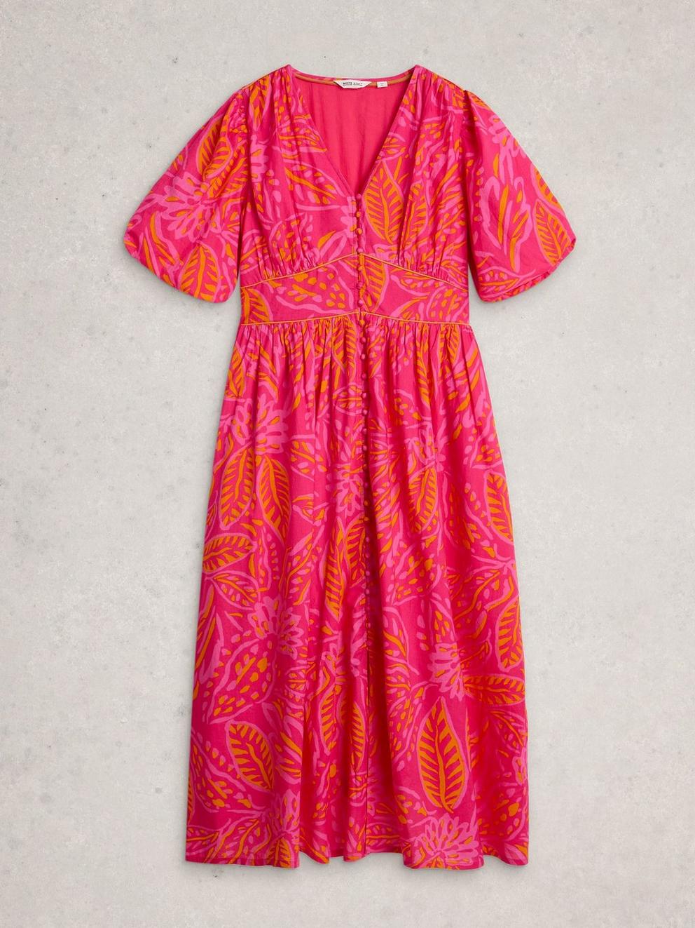 Leela Midi Dress in PINK PR - FLAT FRONT
