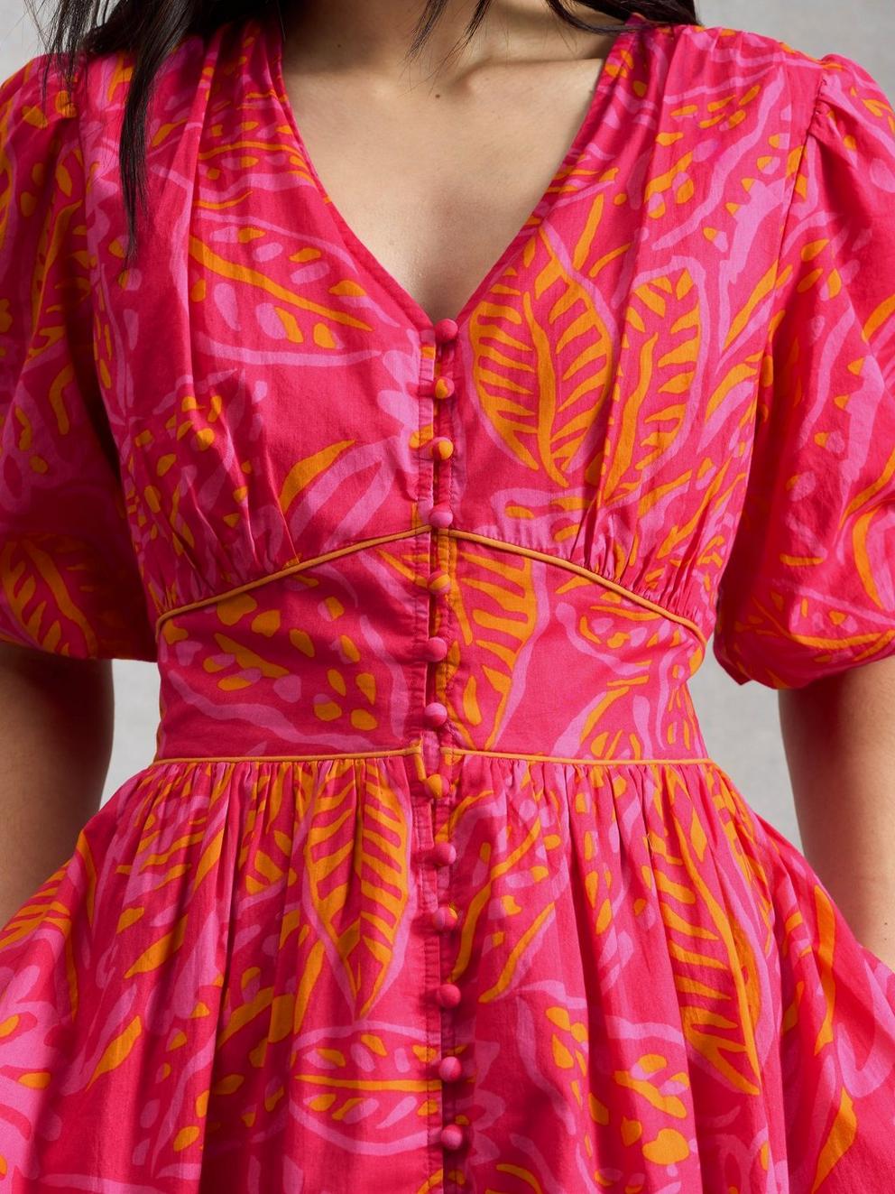 Leela Midi Dress in PINK PR - MODEL DETAIL