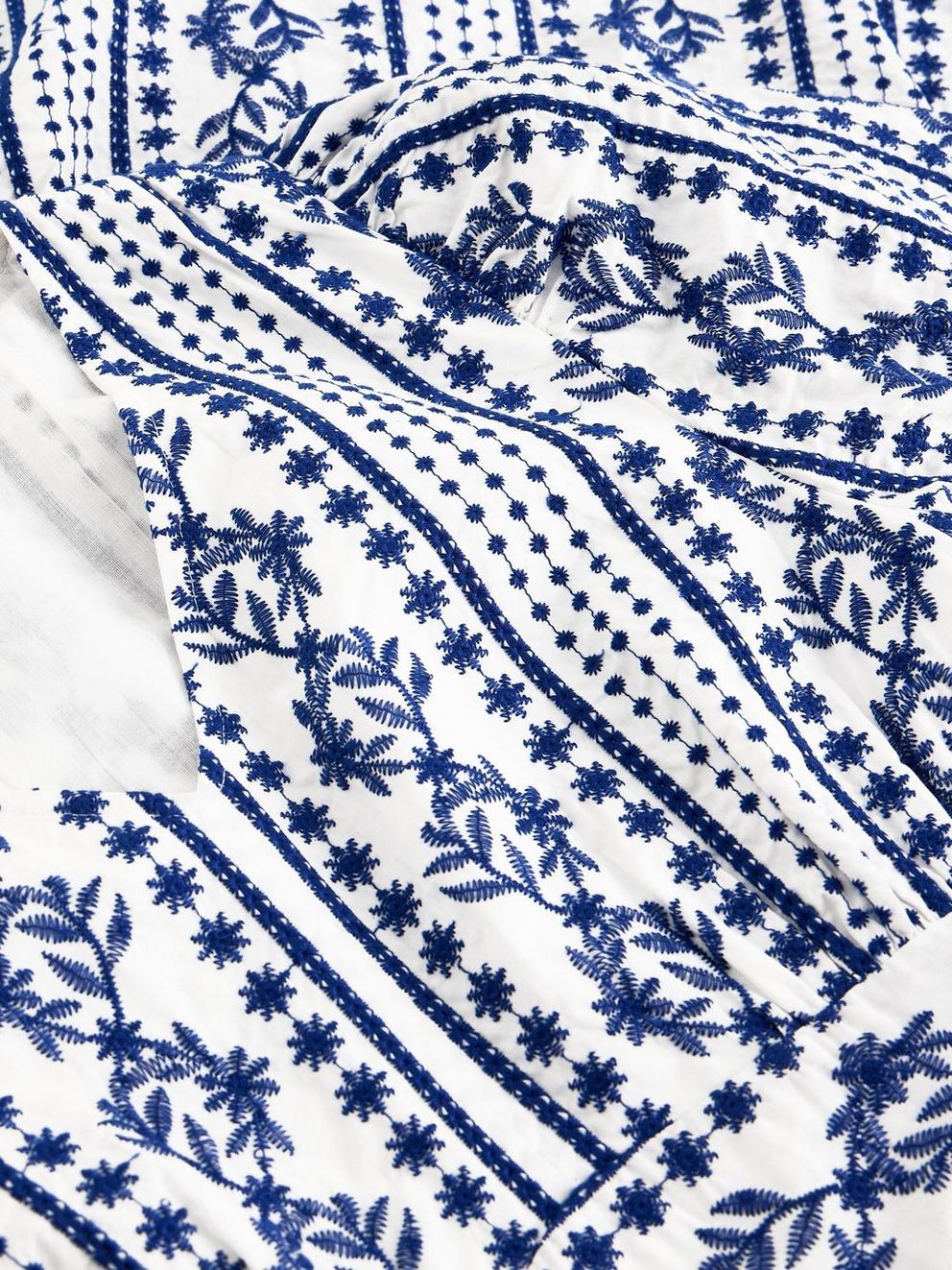 Jolene Embroidered Dress in WHITE MLT - FLAT DETAIL