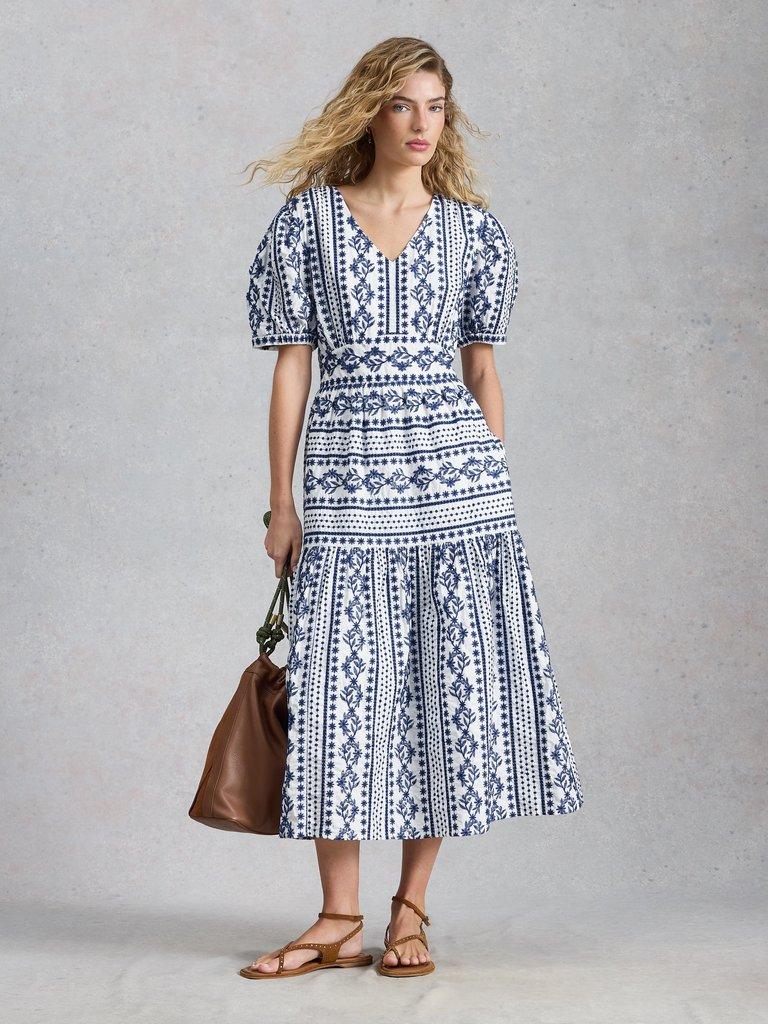 Jolene Embroidered Dress in WHITE MLT - LIFESTYLE