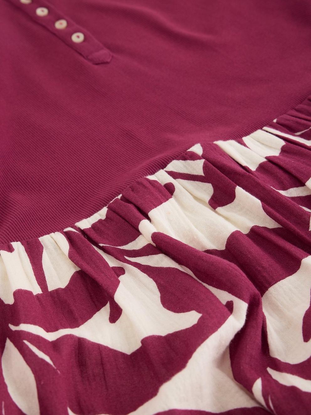 Shay Midi Jersey Mix Dress in PINK MLT - FLAT DETAIL