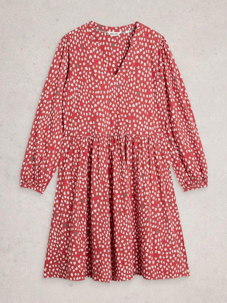 Lola Jersey Notch Neck Dress in PINK PR - FLAT FRONT