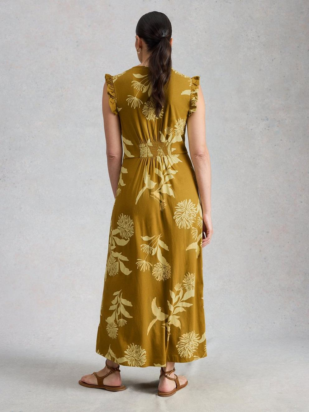 Lorna Jersey Maxi Dress in CHART PR - MODEL BACK