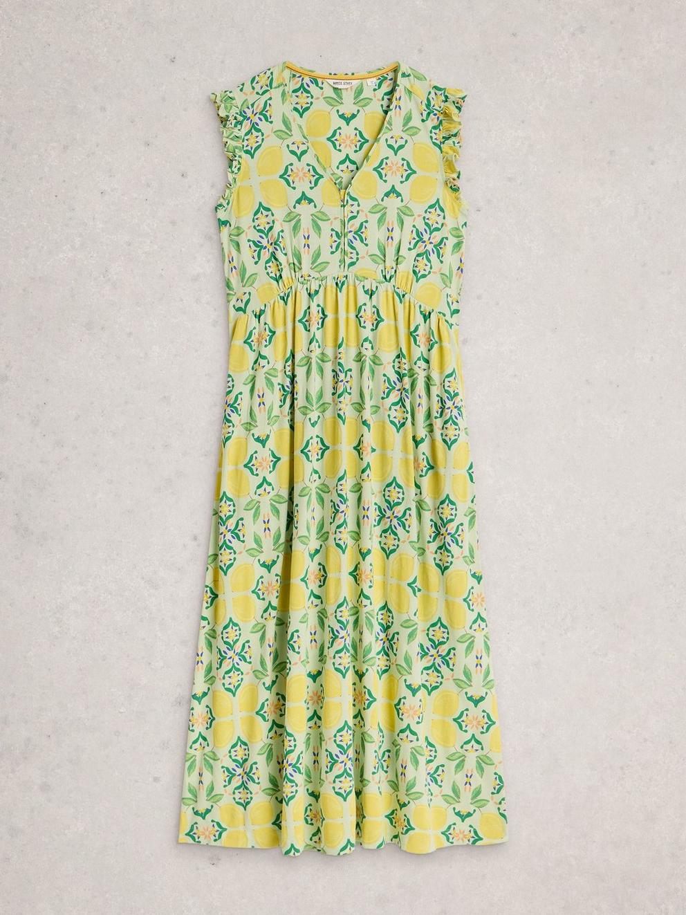 Lorna Jersey Maxi Dress in GREEN MLT - FLAT FRONT