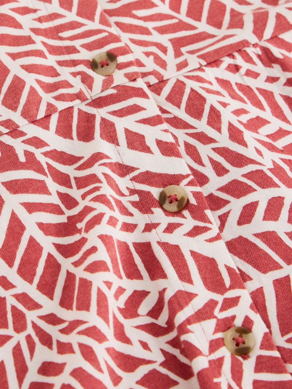 Ria Print Jersey Shirt Dress in PINK PR - FLAT DETAIL
