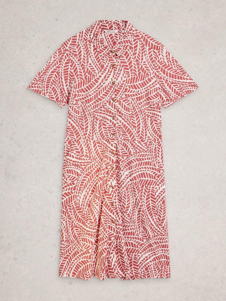 Ria Print Jersey Shirt Dress in PINK PR - FLAT FRONT
