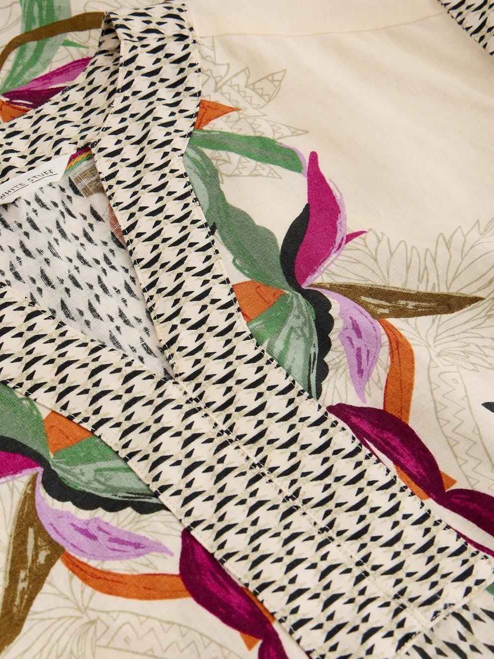 Jilly Linen Dress in NAT PR - FLAT DETAIL