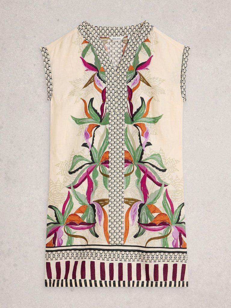 Jilly Linen Dress in NAT PR - FLAT FRONT