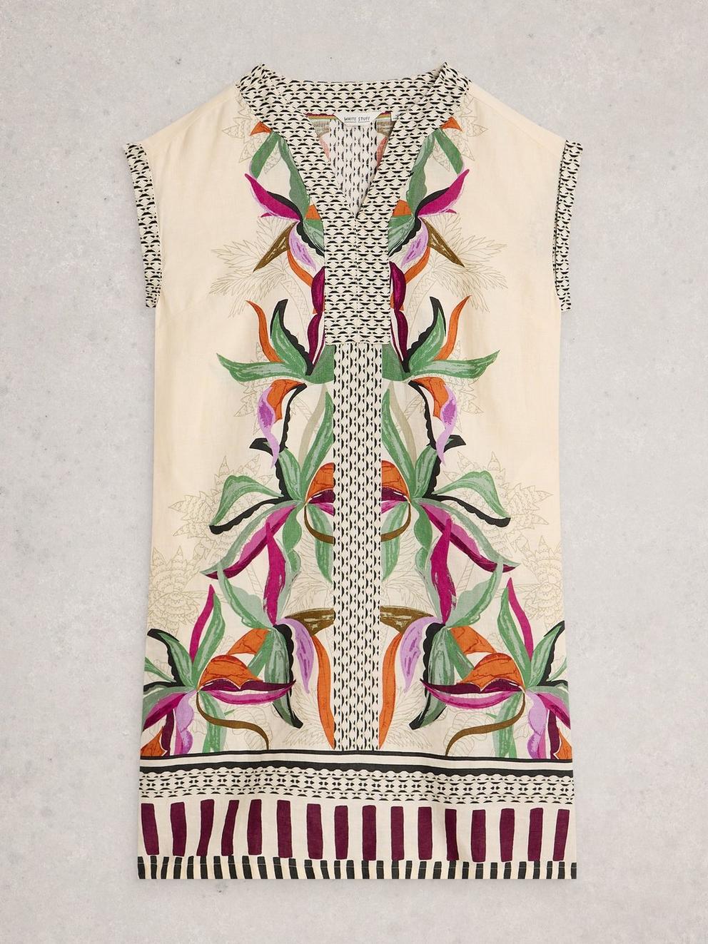 Jilly Linen Dress in NAT PR - FLAT FRONT