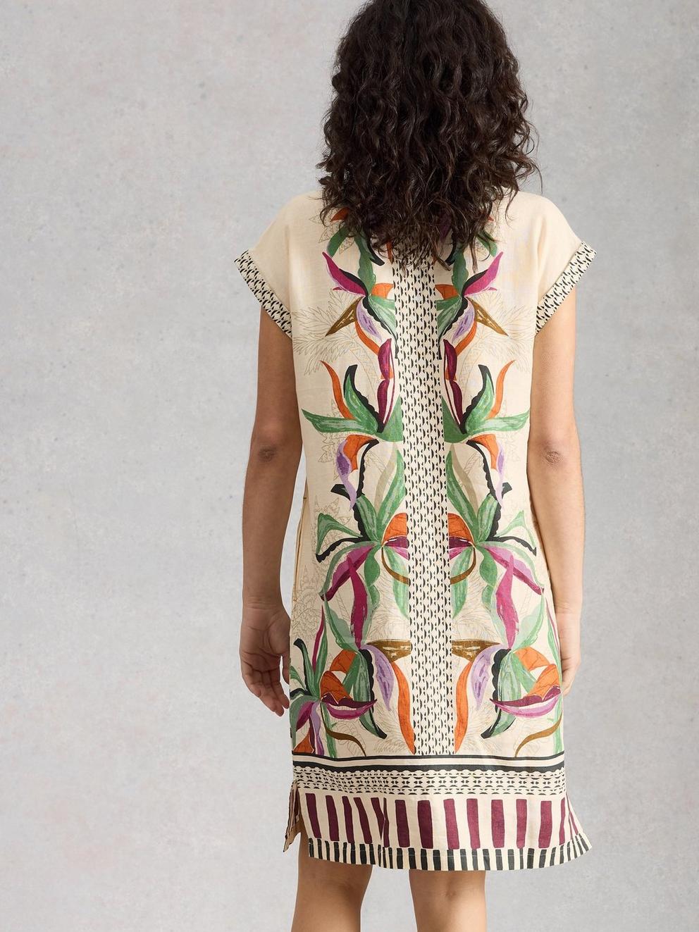 Jilly Linen Dress in NAT PR - MODEL BACK