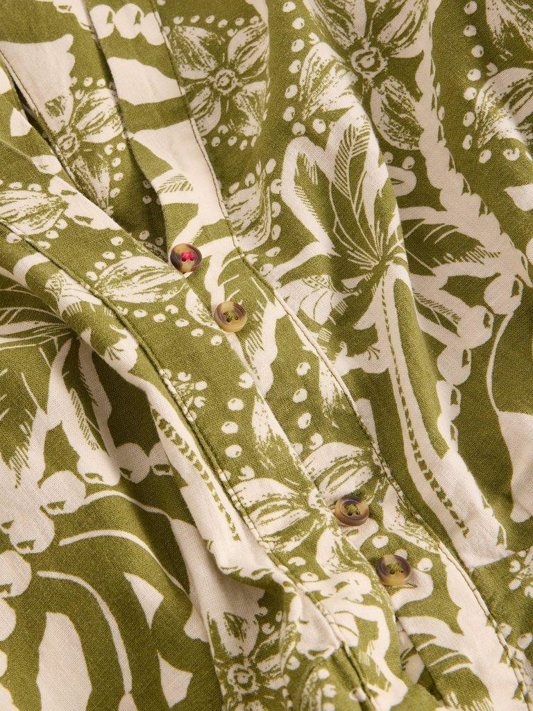 Fern Linen Blend Dress in GREEN PR - FLAT DETAIL