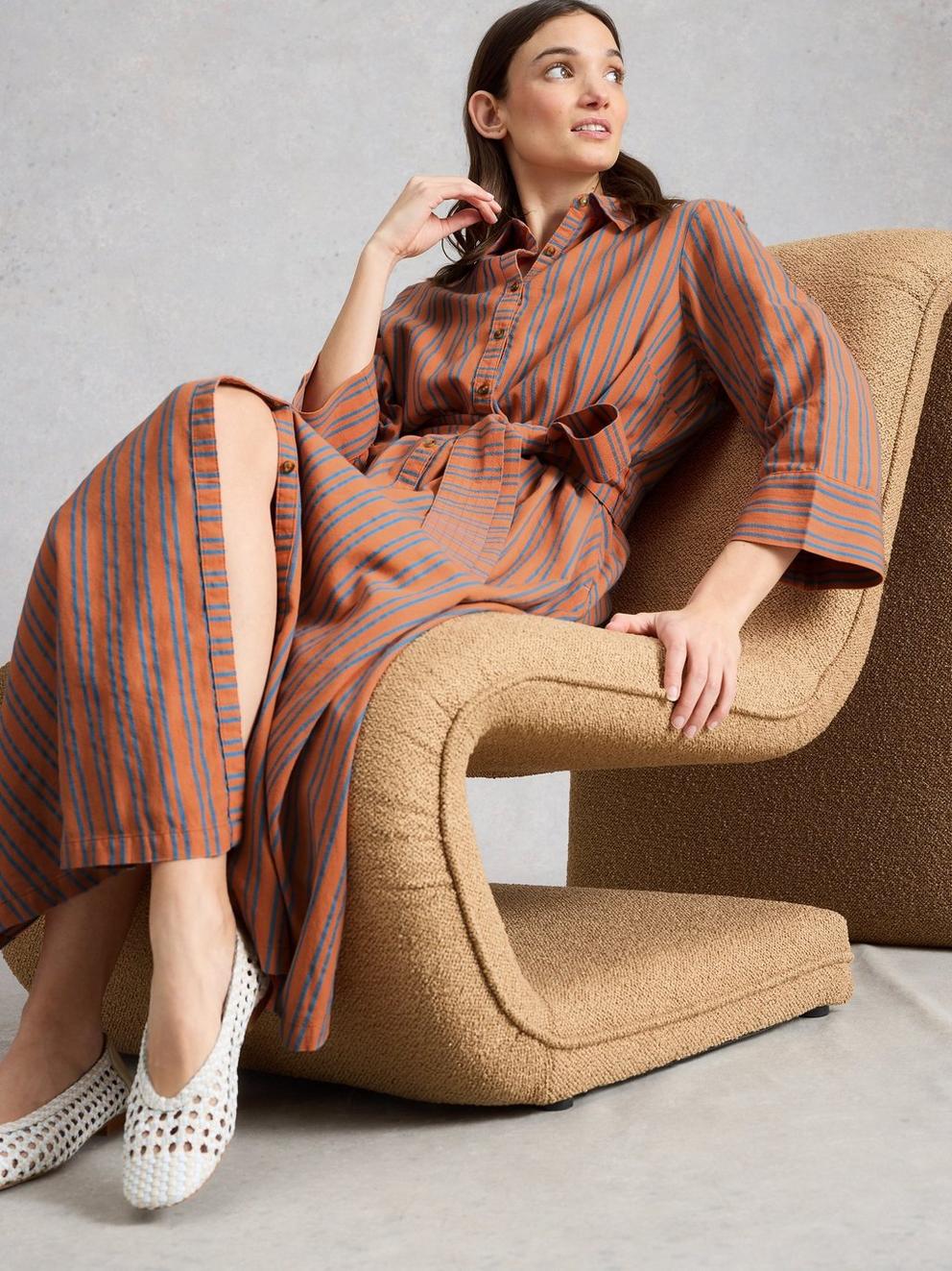 Soma Shirt Dress in ORANGE MLT - FLAT BACK