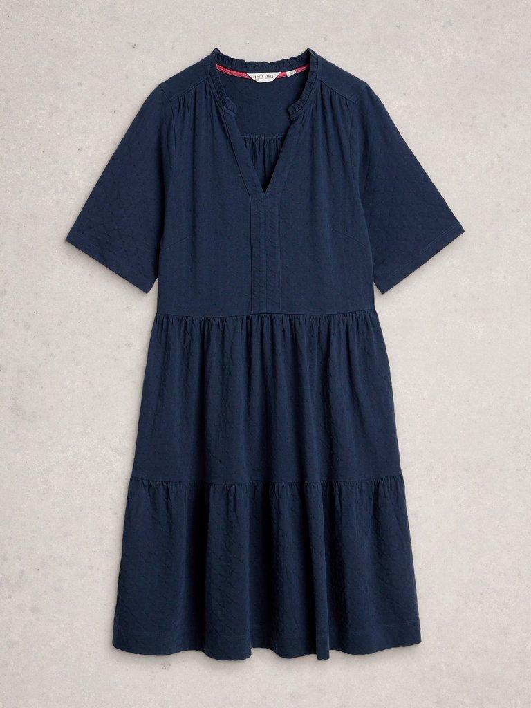 Sophia Jersey Dress in DARK NAVY - FLAT FRONT
