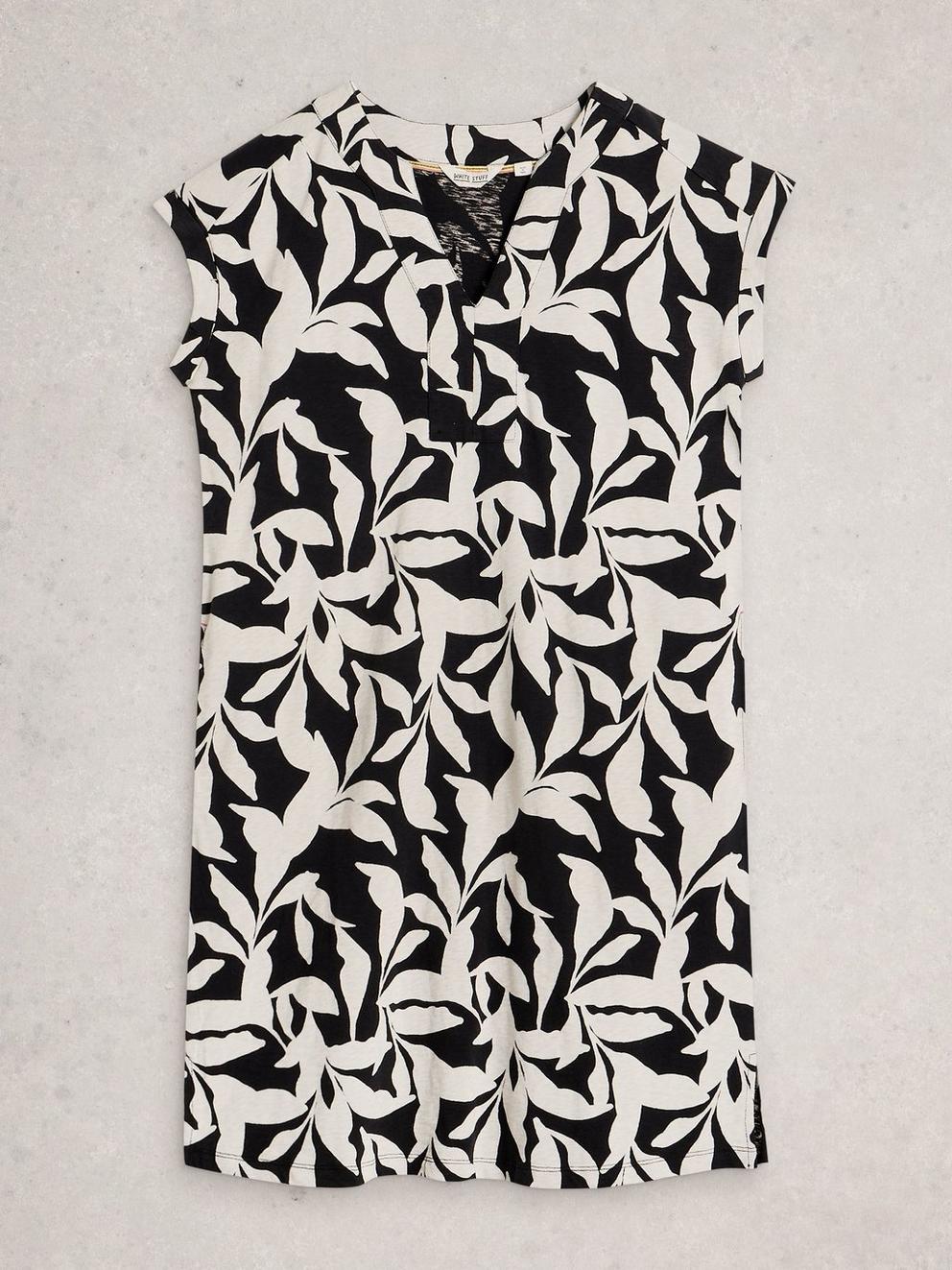 Jilly Jersey Dress in BLK PR - FLAT FRONT