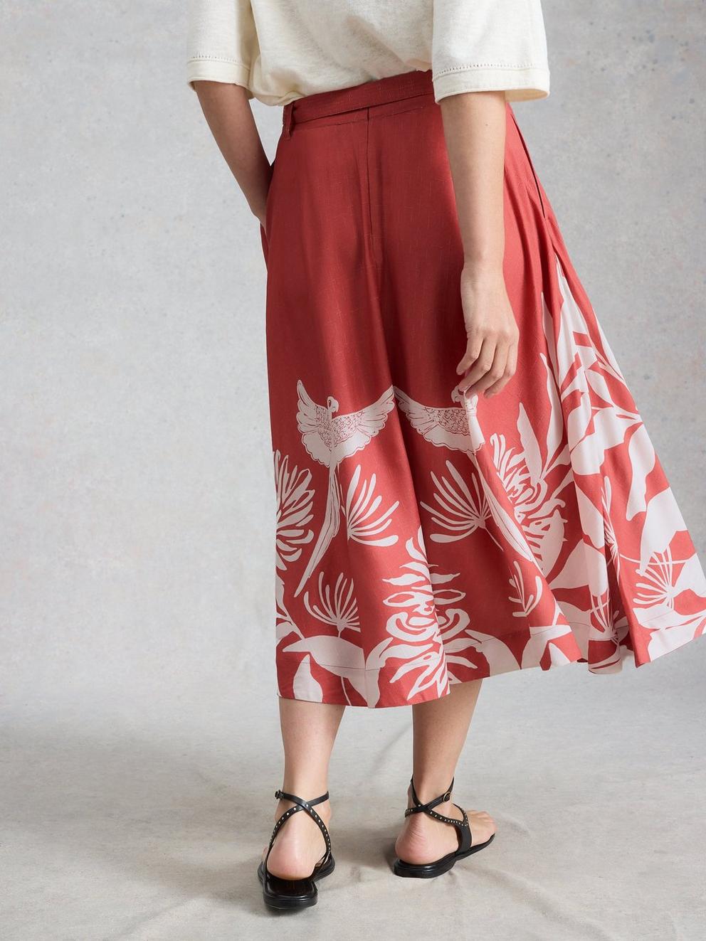Darcie Midi Skirt in PINK PR - MODEL BACK