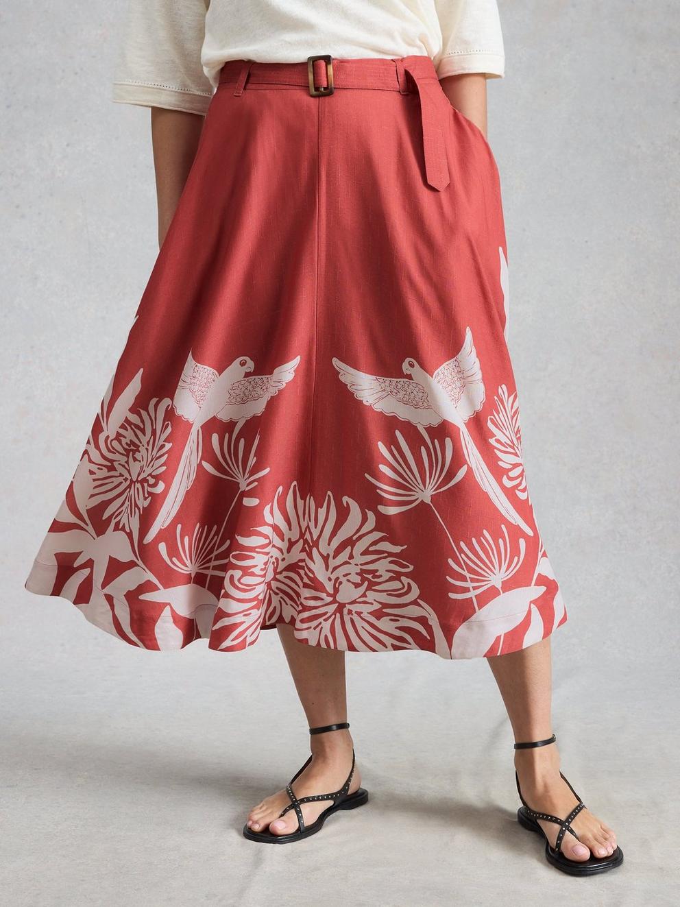 Darcie Midi Skirt in PINK PR - MODEL DETAIL
