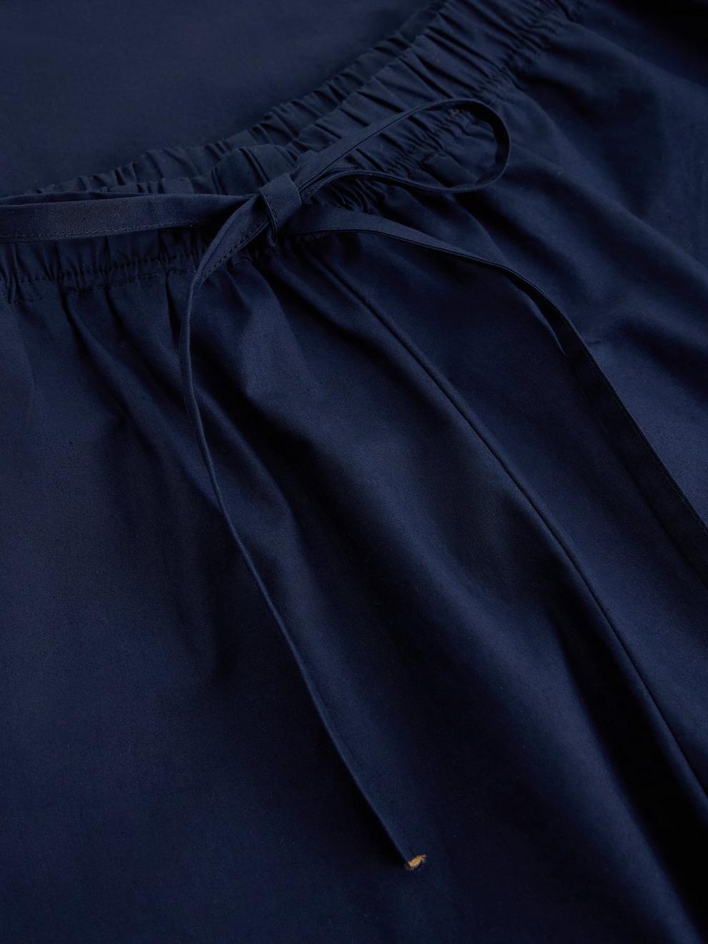 Lauryn Poplin Wide Leg Crop in DARK NAVY - FLAT DETAIL