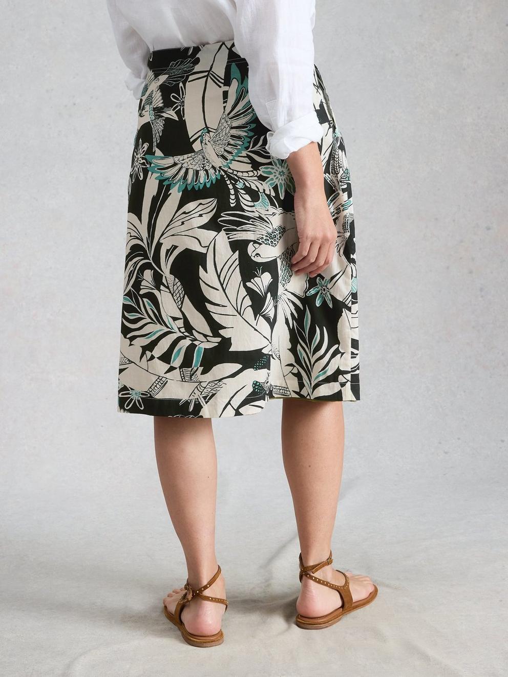 Nell Reversible Skirt in GREEN MLT - MODEL BACK