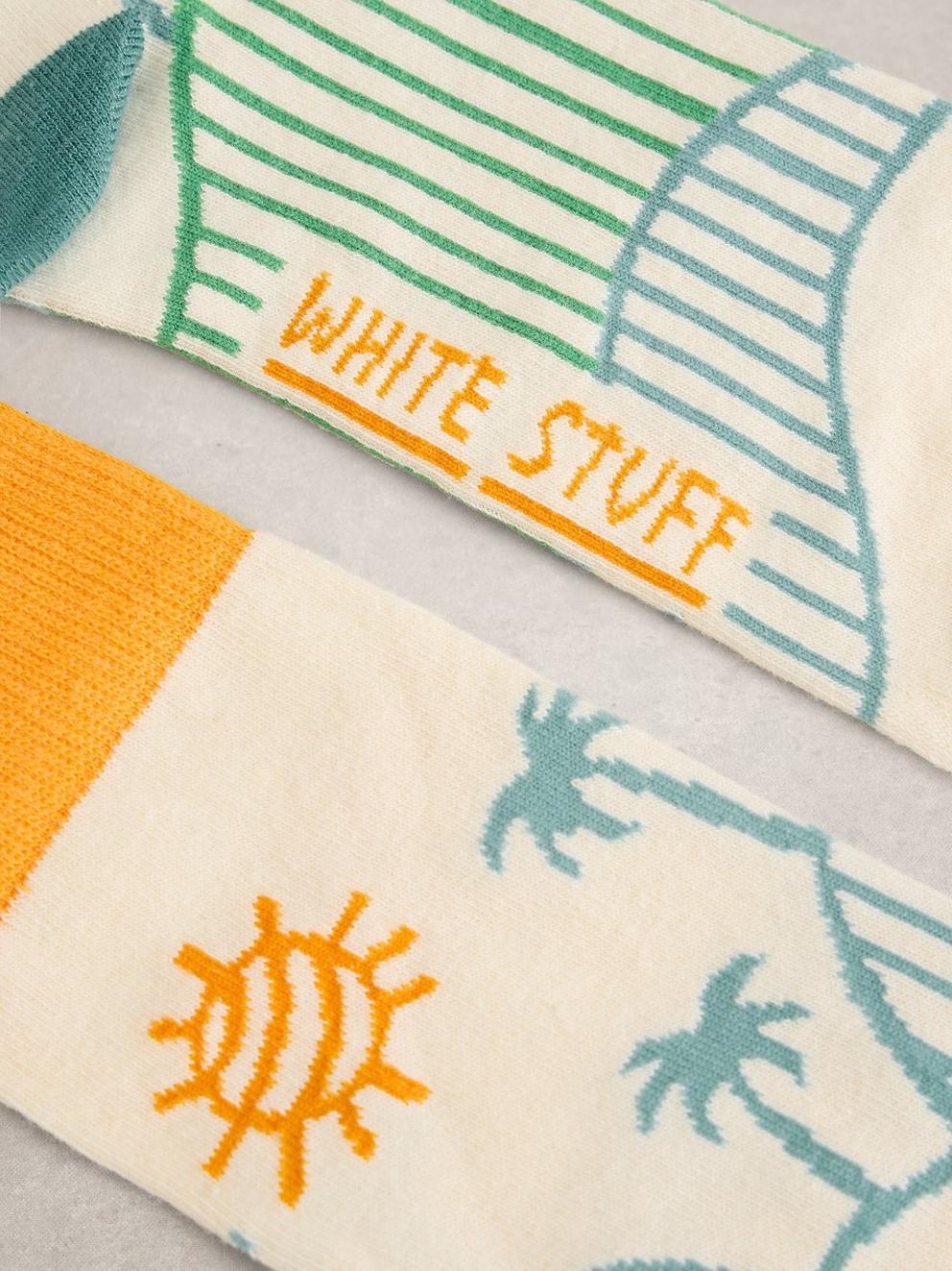 Tropical Ankle Sock in NAT MLT - FLAT DETAIL