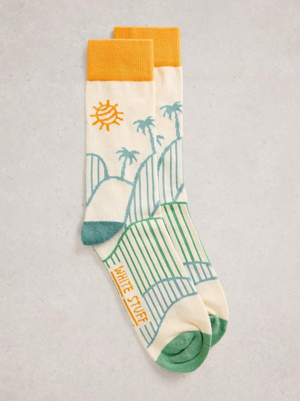 Tropical Ankle Sock in NAT MLT - FLAT FRONT