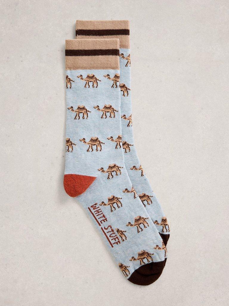 Camel Ankle Sock in LGT BLUE - FLAT FRONT